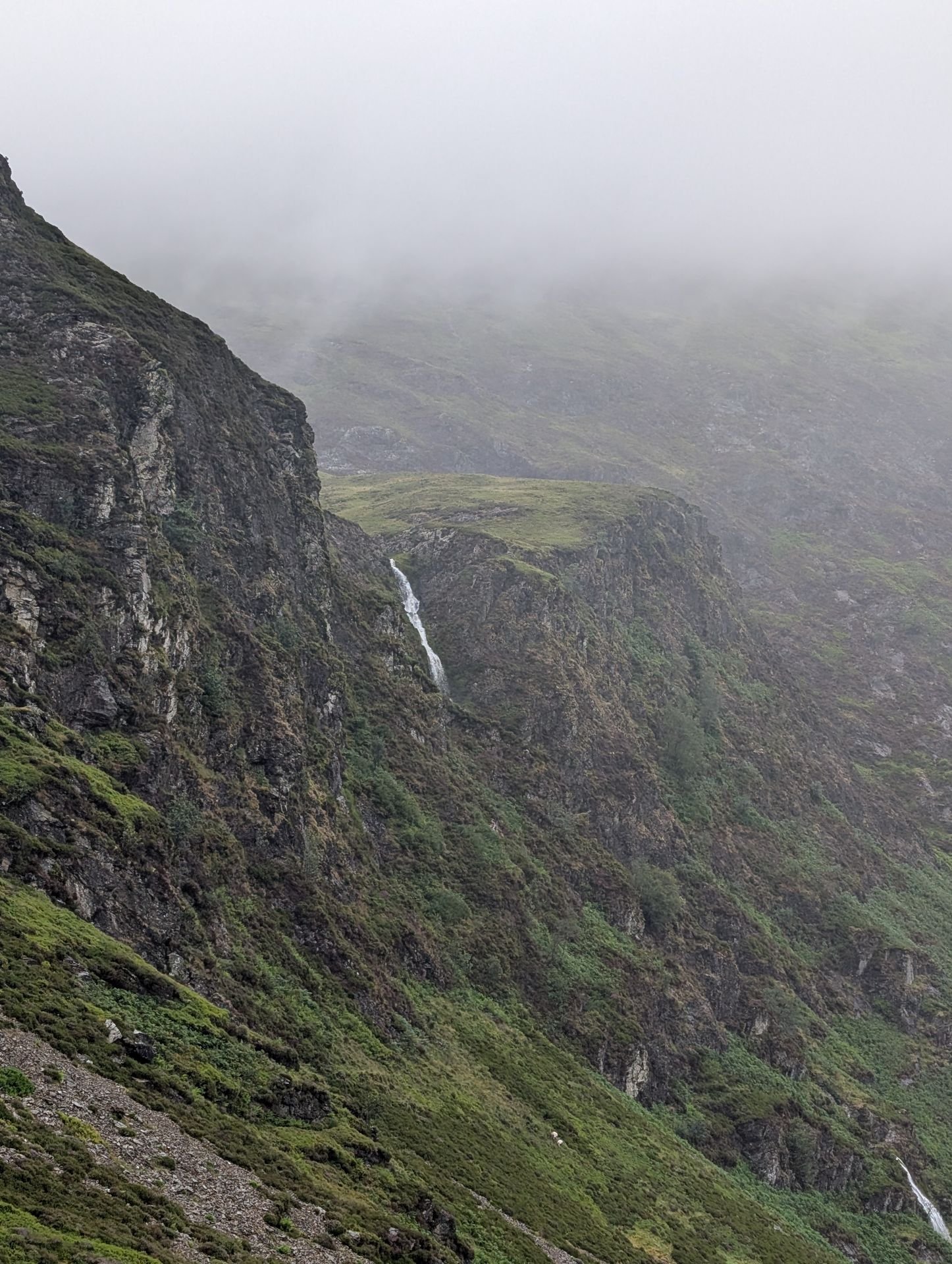 A waterfall